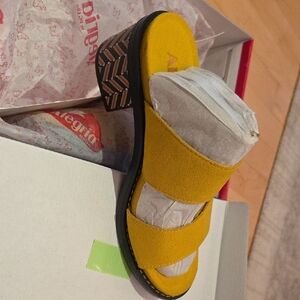 Alegria Tia Saffron Yellow Heeled Sandals